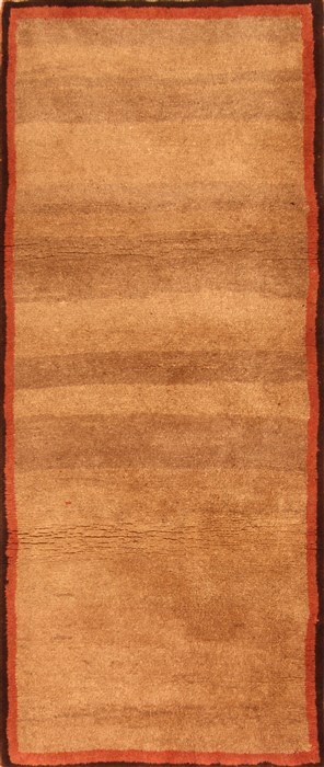 Gabbeh Beige Runner Hand Knotted 211 X 72  Area Rug 100-20685 Image 0