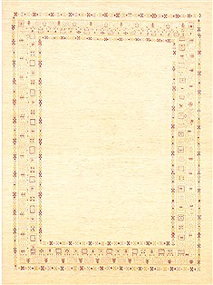 Gabbeh Beige Hand Knotted 4'10" X 6'5"  Area Rug 250-20690