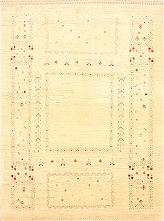Gabbeh Beige Hand Knotted 5'0" X 6'6"  Area Rug 250-20695