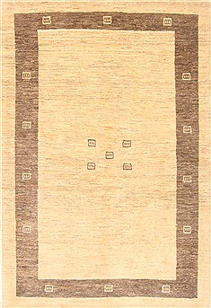 Gabbeh Beige Hand Knotted 4'5" X 6'6"  Area Rug 250-20696