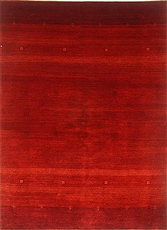 Gabbeh Red Hand Knotted 5'0" X 6'9"  Area Rug 250-20699