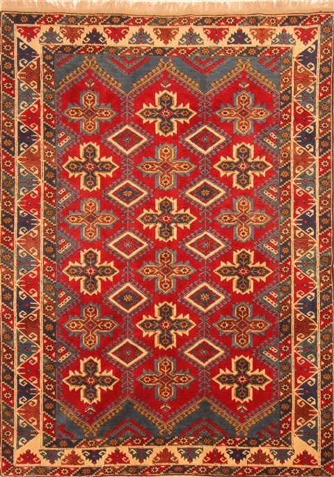 Yalameh Red Hand Knotted 67 X 90  Area Rug 100-20709 Image 0