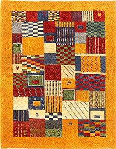 Persian Gabbeh Multicolor Rectangle 5x7 ft Wool Carpet 20710
