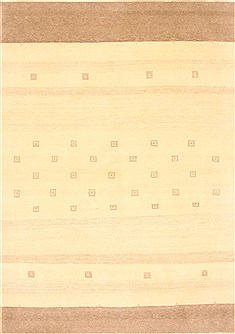 Indian Gabbeh Beige Rectangle 5x7 ft Wool Carpet 20711
