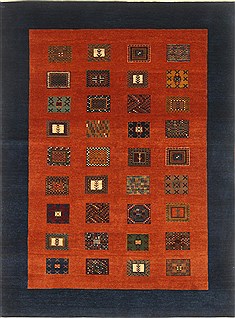 Indian Gabbeh Brown Rectangle 5x7 ft Wool Carpet 20712