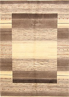 Indian Gabbeh Beige Rectangle 5x7 ft Wool Carpet 20714