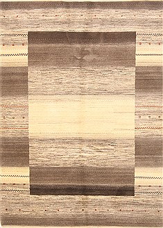 Gabbeh Beige Hand Knotted 5'2" X 6'11"  Area Rug 250-20714