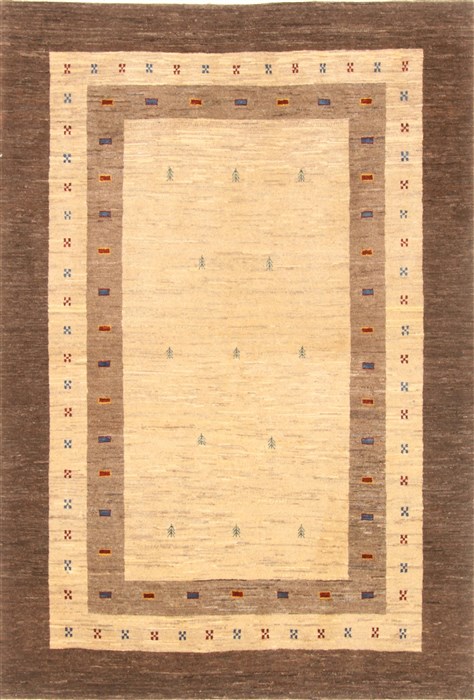 Gabbeh Beige Hand Knotted 45 X 65 Area Rug 250-20723 Image 0