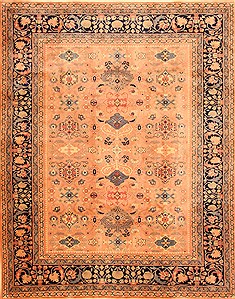 Kerman Beige Hand Knotted 6'5" X 9'10"  Area Rug 100-20726