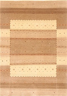 Persian Gabbeh Beige Rectangle 5x7 ft Wool Carpet 20728