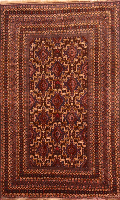 Baluch Brown Hand Knotted 65 X 102  Area Rug 100-20739 Image 0