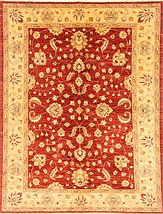 Pishavar Red Hand Knotted 5'11" X 7'7"  Area Rug 250-20749