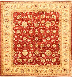 Moshk Abad Red Square Hand Knotted 5'11" X 6'3"  Area Rug 250-20754