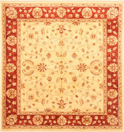 Pishavar Beige Square Hand Knotted 60 X 64  Area Rug 250-20755 Image 0