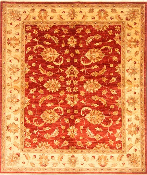 Pishavar Red Hand Knotted 61 X 71  Area Rug 250-20764 Image 0