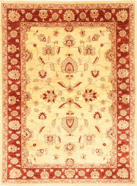 Pishavar Beige Hand Knotted 55 X 74 Area Rug 250-20768 Image 0