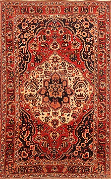 Bakhtiar Red Hand Knotted 6'11" X 11'0"  Area Rug 100-20771