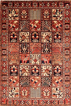 Bakhtiar Multicolor Hand Knotted 6'11" X 10'0"  Area Rug 100-20777