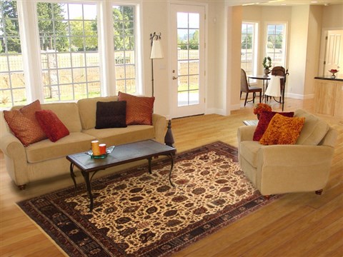Sarouk Beige Hand Knotted 82 X 100 Area Rug 250-20778 Image 4
