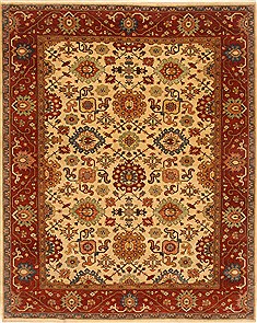 Indian Serapi Beige Rectangle 8x10 ft Wool Carpet 20786