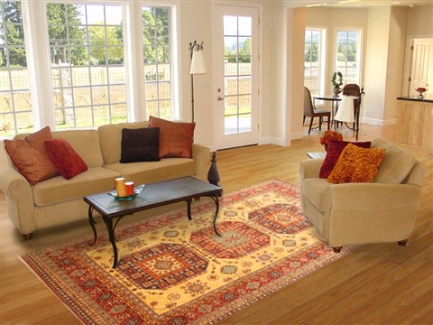 Kazak Yellow Hand Knotted 79 X 110 Area Rug 250-20793 Image 2
