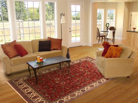 Kashmar Red Hand Knotted 82 X 100 Area Rug 250-20796 Image 4