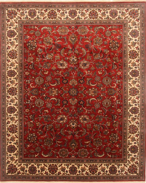 Kashmar Red Hand Knotted 82 X 100 Area Rug 250-20796 Image 0
