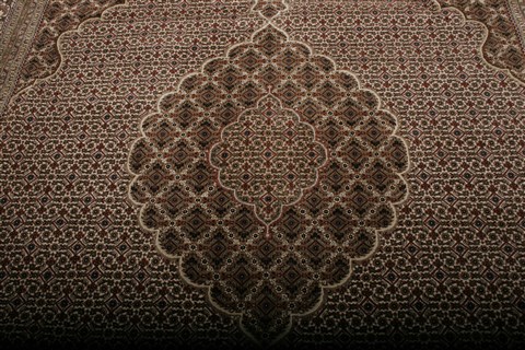 Tabriz Beige Hand Knotted 84 X 102 Area Rug 250-20799 Image 13