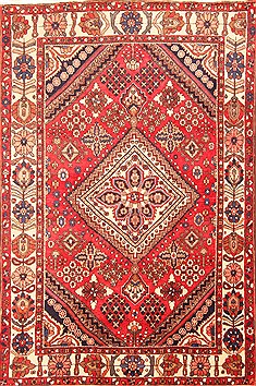 Persian Bakhtiar Red Rectangle 7x10 ft Wool Carpet 20804