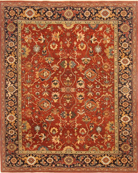 Serapi Brown Hand Knotted 711 X 910  Area Rug 250-20813 Image 0