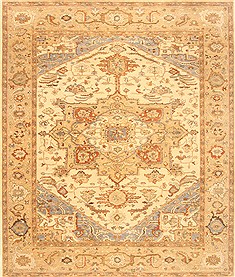 Indian Serapi Beige Rectangle 8x10 ft Wool Carpet 20814