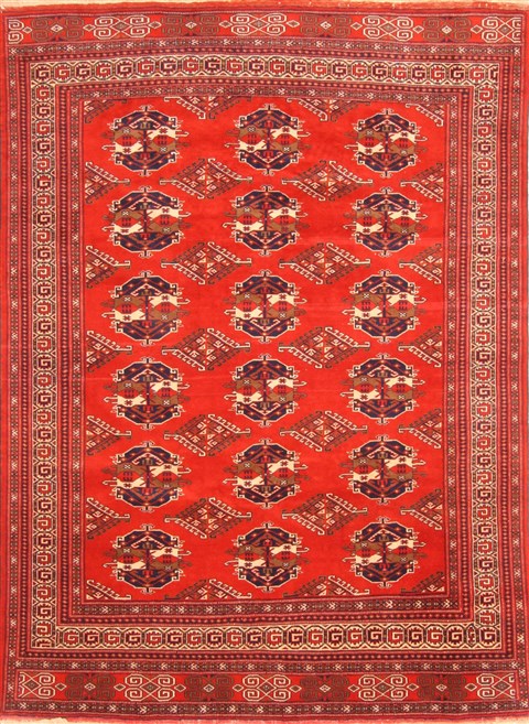 Turkman Red Hand Knotted 70 X 105 Area Rug 100-20823 Image 0