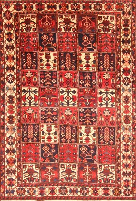 Bakhtiar Red Hand Knotted 610 X 108  Area Rug 100-20826 Image 0