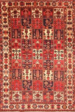 Bakhtiar Red Hand Knotted 6'10" X 10'8"  Area Rug 100-20826