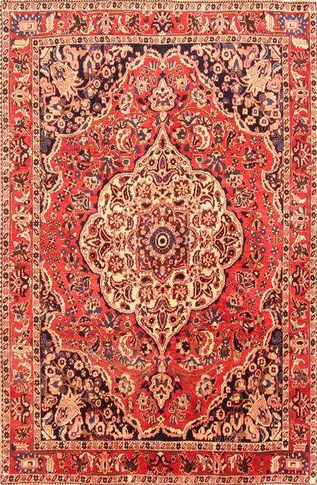 Bakhtiar Red Hand Knotted 69 X 102 Area Rug 100-20830 Image 0
