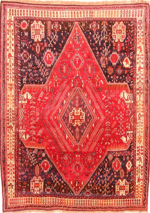 Qashqai Red Hand Knotted 610 X 96  Area Rug 100-20832 Image 0