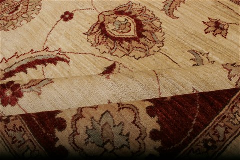 Pishavar Beige Square Hand Knotted 77 X 710 Area Rug 250-20834 Image 5