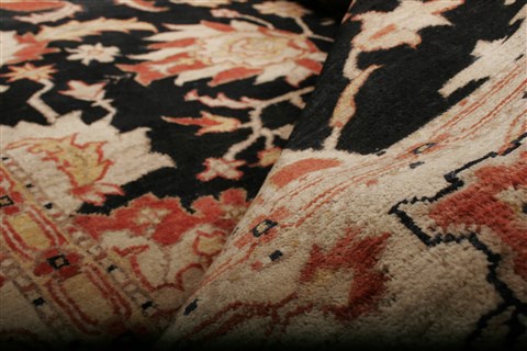 Pishavar Black Square Hand Knotted 710 X 86 Area Rug 250-20836 Image 1