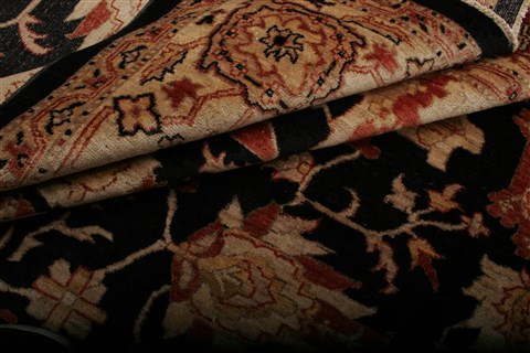 Pishavar Black Square Hand Knotted 710 X 86 Area Rug 250-20836 Image 4