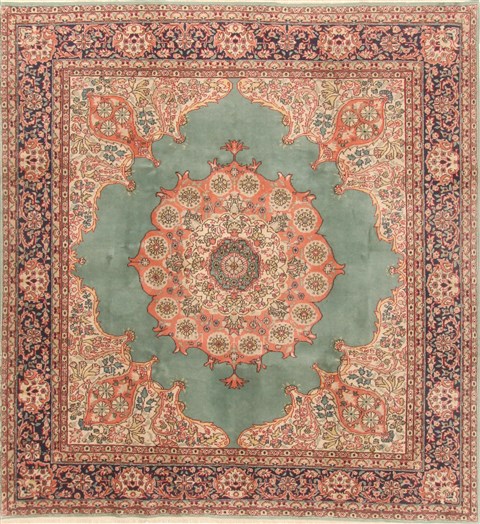 Kayseri Green Square Hand Knotted 70 X 75  Area Rug 250-20838 Image 0