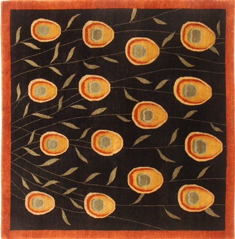 Modern Black Hand Knotted 66 X 610  Area Rug 250-20841 Image 0