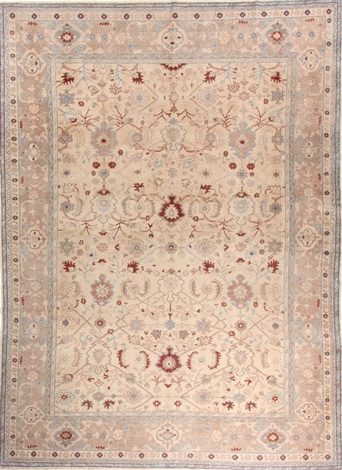 Elvan Beige Hand Knotted 89 X 120 Area Rug 300-20847 Image 0