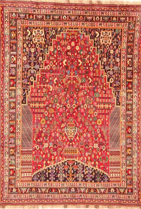 Qashqai Red Hand Knotted 68 X 94  Area Rug 100-20851 Image 0