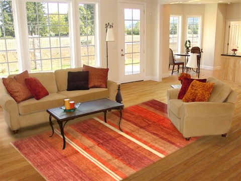 Gabbeh Brown Hand Knotted 83 X 100  Area Rug 250-20868 Image 2
