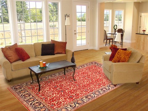 Yazd Red Hand Knotted 69 X 911 Area Rug 100-20870 Image 4