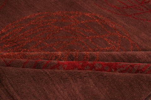 Modern Purple Hand Knotted 82 X 100  Area Rug 250-20876 Image 10
