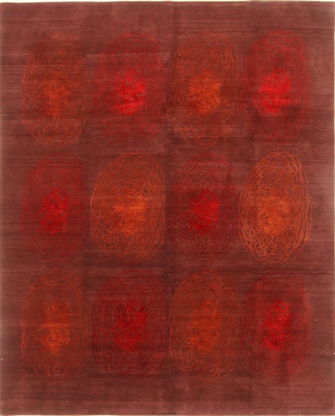 Modern Purple Hand Knotted 82 X 100  Area Rug 250-20876 Image 0
