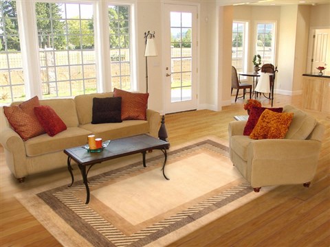 Modern Beige Hand Knotted 80 X 103 Area Rug 250-20890 Image 4