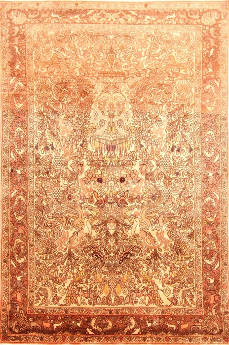 Bakhtiar Beige Hand Knotted 67 X 910 Area Rug 100-20894 Image 0