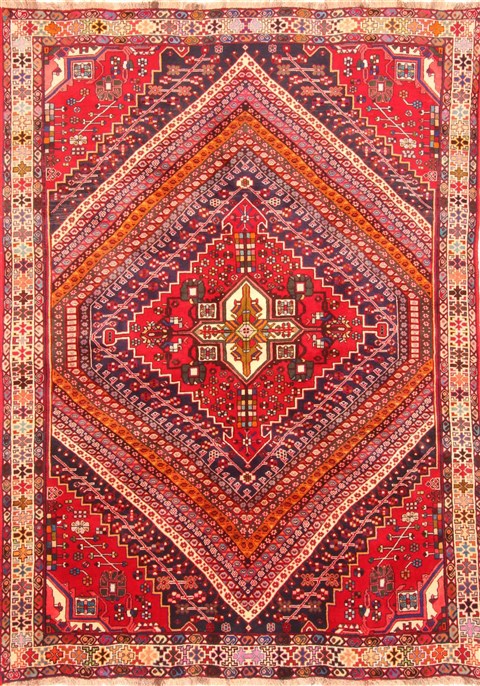 Qashqai Red Hand Knotted 610 X 99 Area Rug 100-20895 Image 0